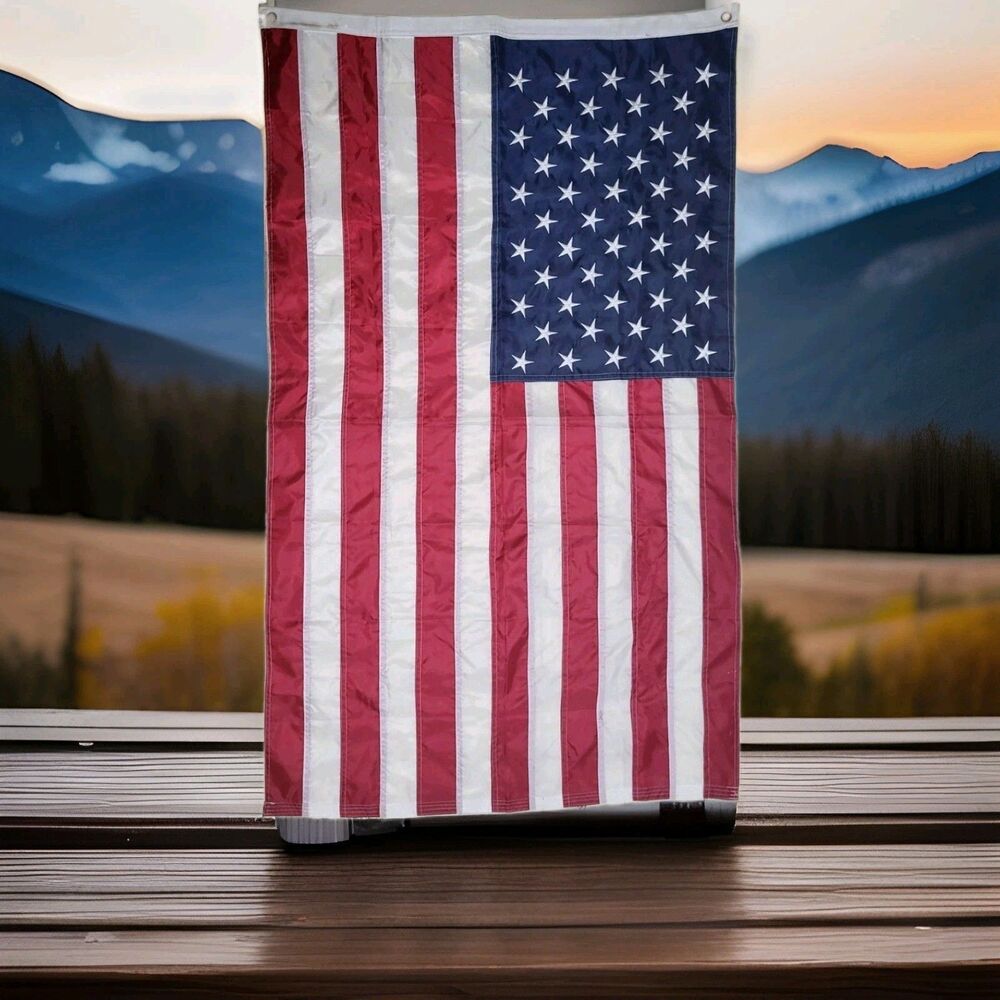 3x5 American Flag – Embroidered Stars & Sewn Stripes (Excellent Condition)